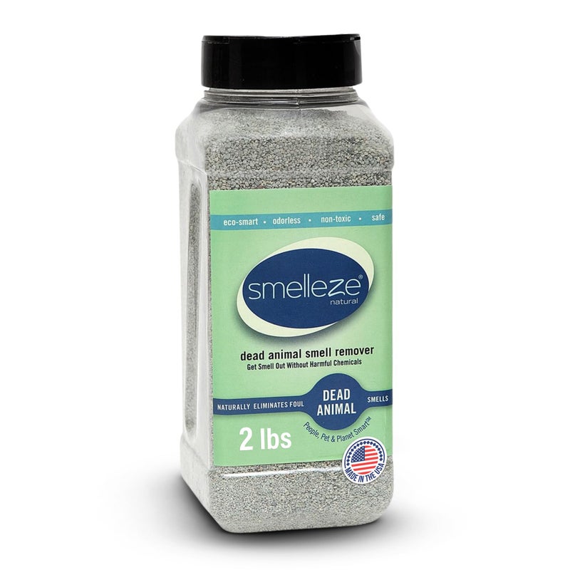 SMELLEZE Natural Dead Animal Odor Removal 2 lbs Granules: Eliminate Dead Rat, Mice, Squirrel, Chipmunk, Raccoon & Bat Smell. Safe for Indoor & Outdoor Use - Image 1